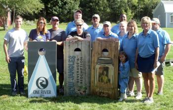 The Boothbay Charities Classic Committee at the cornhole tournament at Boothbay Railway Village Museum on Saturday, Sept. 18. STEVE EDWARDS/Boothbay Register