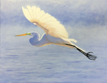 Cheryl DiCara’s “Flying Over” is one of the artist’s works in the fall show at Damariscotta River Grill through Nov. 2. Courtesy of Kim Skillins Traina