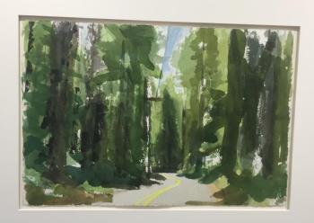 Heidi Seidelhuber’s “Road to the Summer Cabin” is among her latest paintings. See this one and more at Studio 53 by Sept. 30.