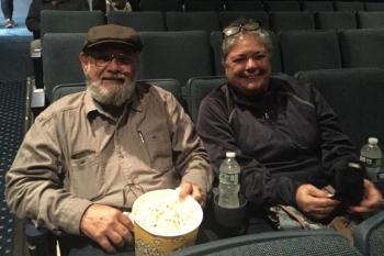 Ed and Hopie Escobar wouldn’t miss the theater’s reopening. LISA KRISTOFF/Boothbay Register