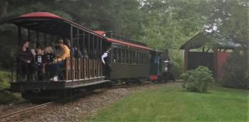 Heading down the track, family in the back. LISA KRISTOFF/Boothbay Register