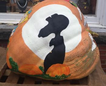 Rising out of the pumpkin patch is the World War II flying ace! LISA KRISTOFF/Boothbay Register
