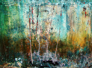 Terry Hire used camera and digital tools to create a bold and graphic distillation of colors and texture. This work in the Maine Art Gallery’s photo exhibition runs through Oct. 16. Courtesy of the venue Terry Hire