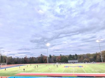 Birding can take place anywhere, even while watching a high school soccer game, where the authors observed the last of the day’s mourning doves. Courtesy of Jeff Wells #bird-column, #boothbay-register, #jeff-and-allison-wells, #birds, #maine, #birding, #birdwatching
