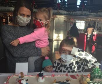 Aimee Light and daughters Marina and Greta came from Bangor. LISA KRISTOFF/Boothbay Register