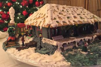 Best Representation Of A Local Landmark: “Christmas At Freeport Station.” LISA KRISTOFF/Boothbay Register