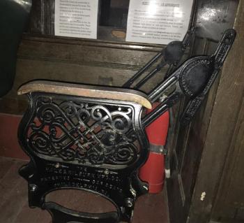 The cast iron seat frames in replica coach #9 will look like this one in coach #3.