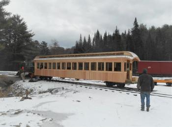 Engine 52 moving coach #9 on Jan. 12. Courtesy of WW&F Railway