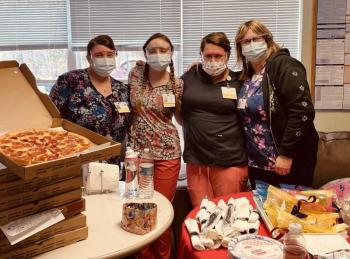 LincolnHealth Employees Appreciation Day – pizza! Courtesy of St. Andrews Auxiliary