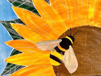 “Bee on Sunflower” by Kayla Cohen - Grade 12 BRHS. Courtesy of BRAF Kayla Cohen