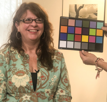 Christine, owner of a framing store, who stars in a short Finding Our Voices documentary premiering July 16 at the Maine International Film Festival in Waterville. Courtesy of Patrisha McLean