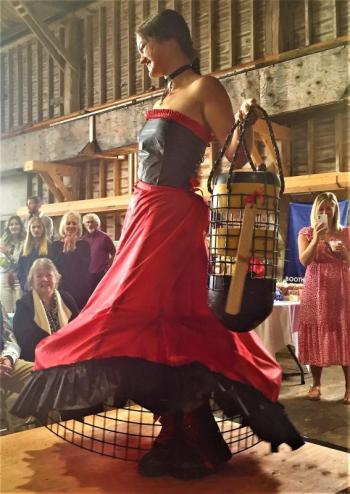 Judges chose Team Calypso’s black and red design as Best Original Design for 2022. Model: Savannah Compare. LISA KRISTOFF/Boothbay Register