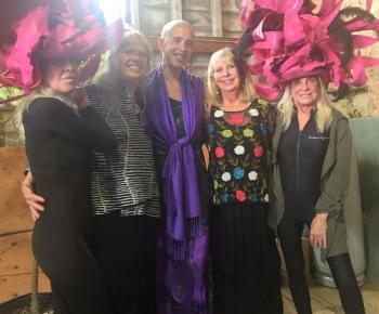The Slick’s team: Adele Savastano, Sarah Morley, Shane McBay, Ida Lancaster and Andy Bielli post-show. LISA KRISTOFF/Boothbay Register