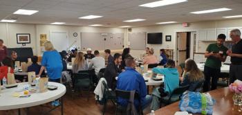 Scene from the Workers from Away gathering at the Congregational Church of Boothbay Harbor on June 27. Courtesy photo