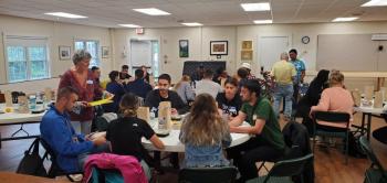 Scene from the Workers from Away gathering at the Congregational Church of Boothbay Harbor on June 27. Courtesy photo