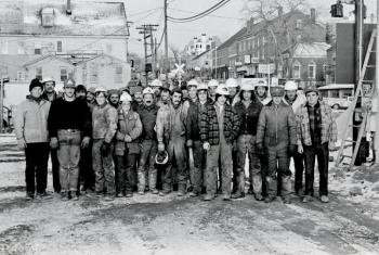 In December 1982 just before the construction on the Wiscasset bridge shut down for the winter, I asked the men and women from Shoals Construction who were building the bridge to pose for a picture. PHIL DI VECE/photo