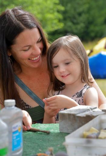 Heather Casey and daughter Harper enjoy a festivity. Peter Southwick photo