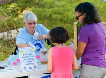 Getting information on the Boothbay Region Clean Drinking Water Initiative. Peter Southwick photo