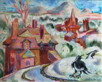 “Hilltop House with Crows.” Courtesy of Diana Young