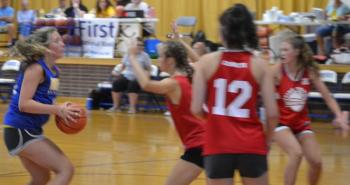 Boothbay’s Tatum French looks to score July 30 versus the Windjammers. BILL PEARSON/Boothbay Register