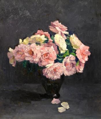 Thalia Flora-Caravia - (Greek, 1871-1960) - “Still Life of Roses,” oil on board at Wiscasset Bay Gallery. Courtesy of the venue
Thalia Flora-Caravia