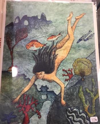 Jeanne Lally’s undersea swimmer. Jeanne Lally