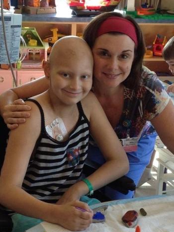 Maddy painted rocks at Barbara Bush Children’s Hospital. Courtesy of Mari McGuire
