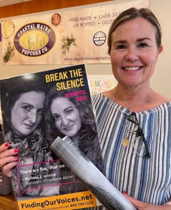 Julie Roberts of Coastal Maine Popcorn accepted a poster. Patrisha McLean photo