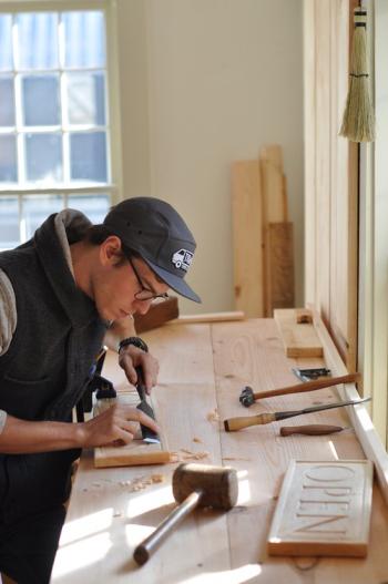 Eric McIntyre, owner of Village Handcraft in Wiscasset Village, hand makes and sells beautiful items for daily use. Village Handcraft hosts a guest artist and Tin Top Cider during Wiscasset Art Walk Sept. 29. Courtesy of Eric McIntyre