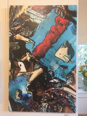 Ann Tracy’s “Remains of the Day” digital photograph of a painting - 38” x24”. Ann Tracy