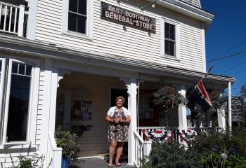 Liz Evans at her East Boothbay General Store. JANE CARPENTER/Boothbay Register