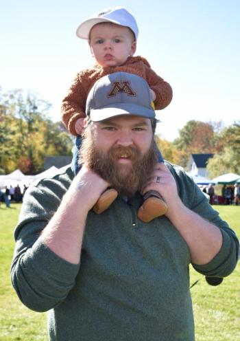 Michael Hambrock and 8-month-old son Liam were here from Orrington. LISA KRISTOFF/Boothbay Register