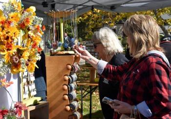 Paper Moon’s polymer clay jewelry caught many an eye. LISA KRISTOFF/Boothbay Register