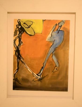 “The Yellow Sun Hat” - John Vander - mixed media - Gold/Smith Gallery. John Vander