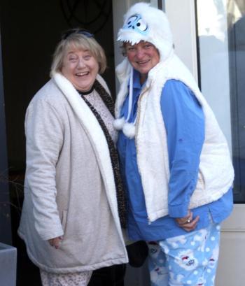 Early Birders Linda Dow and Mari MaGuire were all smiles. File photo