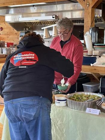 Sewall Maddocks dishes up his homemade chili. Courtesy of Jen Mitchell