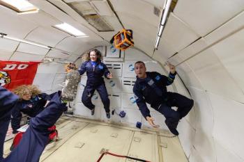 Iuzzolino-Paquin and fellow teachers become weightless as G-FORCE ONE descends. Courtesy photo