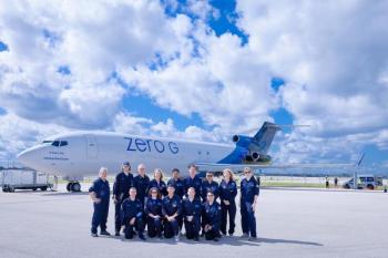 Karin Iuzzolino-Paquin with fellow members of the human flight program. Courtesy photo