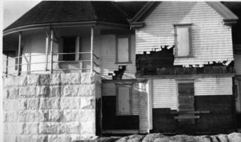 A fierce storm 90 years ago damaged the Cuckolds Light Station. Courtesy of the Coast Guard