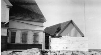 A photo of the damage done at Cuckolds Light Station. Courtesy of the Coast Guard