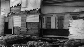 On February 4, 1933, a fierce storm damaged Cuckolds Light Station. Courtesy of the Coast Guard
