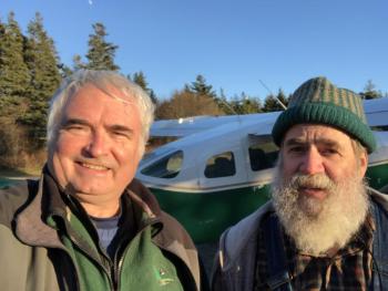 The author, left, was joined by island resident and friend Paul Murray for the count. Courtesy of Jeff Wells #bird-column, #Jeff and Allison Wells, #boothbay register, #birds, #maine, #christmas bird count, #matinicus island