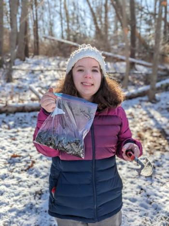 Chloe Joneth samples soil for salinity. CANDI JONETH/Boothbay Register