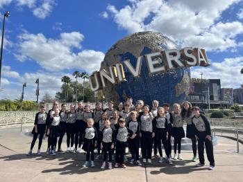 The Boothbay Region YMCA Y Arts competition team at Universal Studios in Orlando, Florida. Courtesy of Emily Mirabile