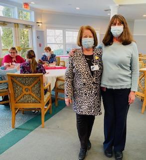 Jerie Phinney, Activities Director at St. Andrews Village (right), and St. Andrews Auxiliary President, Laura Zajdel.