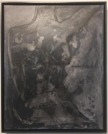 “SPOTS” - charcoal and and acrylic by Erin Stodder. Erin Stodder