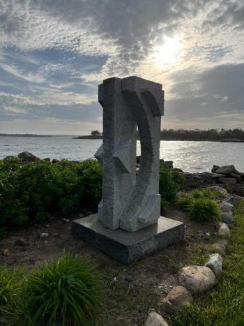 Bill Royall’s sculpture “Transitions,” at Bluebird Ocean Point Inn. Patricia Royall photo