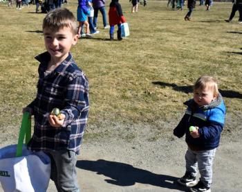 Phil Paquette and little brother Leo Sloat. LISA KRISTOFF/Boothbay Register