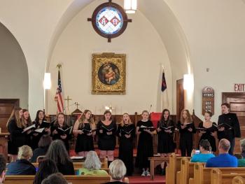 BRHS Seahawk Singers perform the Spring Concert May 30 at Southport Methodist Church. CANDI JONETH/Boothbay Register
