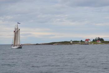 Bowdoin sails past Ram Island. FRITZ FREUDENBERGER/Boothbay Register